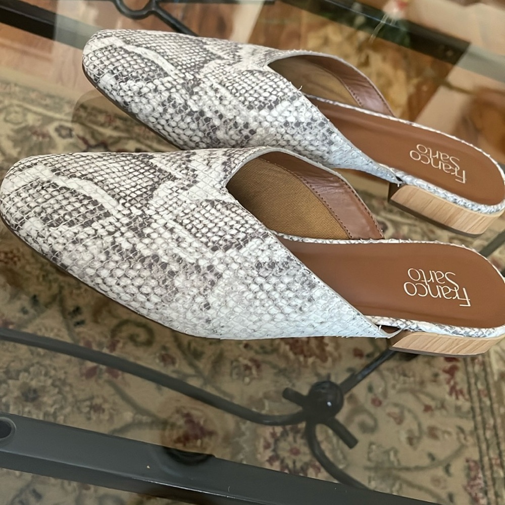 Franco Sarto LEATHER Mules euc like new
